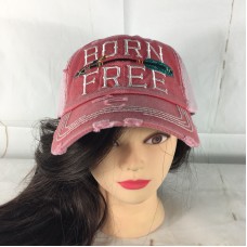 Born Free Pink Distressed Ball Cap Adjustable Kbethos Hat Mesh Back  eb-39158489